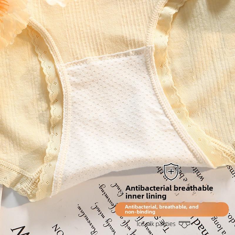 Ladies Spring and Autumn New Lovely Sweet 5A Antibacterial No Scars Comfortable Naked Briefs