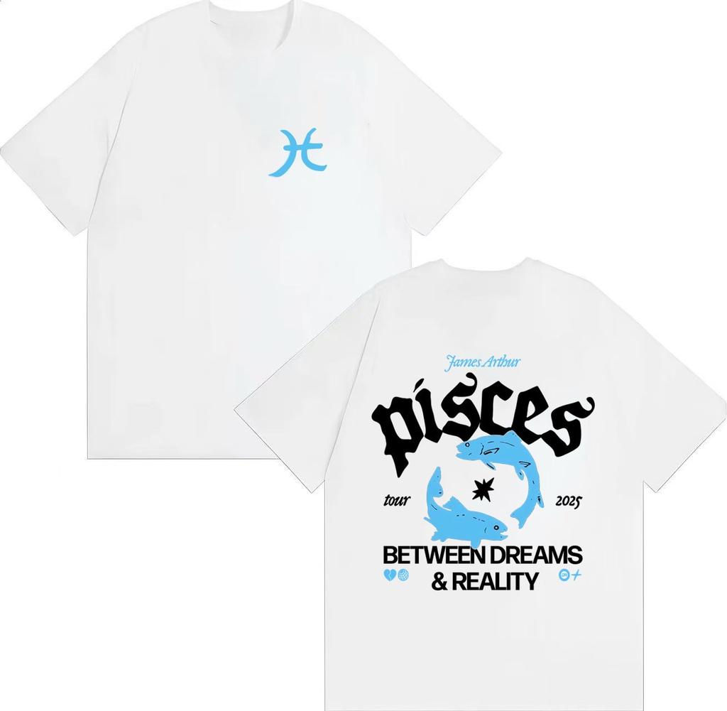 Harajuku James Arthur T Shirt Male The Pisces World Tour Street Aesthetic Y2K Casual Unisexs Women Tshirts Summer Oversized Tshirt