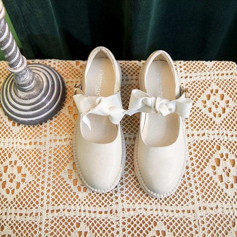 Shallow Mouth Single Shoes Dámské Divoké Jemné malé kožené boty na silném podpatku Dámské Roztomilé malé kožené boty Retro Boty Lolita