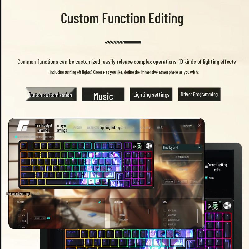 Wireless Bluetooth Mechanical Keyboard - 98-Key, Blue Switch, Silent for Gaming/Esports, High-Design for Girls/Office Use.