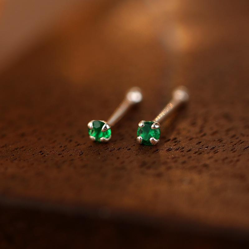 

Серьги-каффы Banyan Tree S999 из стерлингового серебра с цветными бриллиантами, имитирующими 12 камней по месяцам рождения, для женщин ES2748 изумрудный