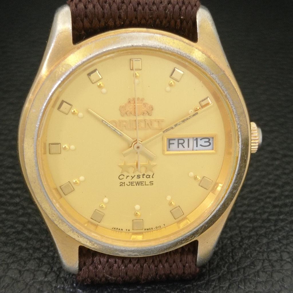 ORIENT CRYSTAL AUTOMATIC 59941 VINTAGE JAPAN MENS ORIGINAL DIAL WATCH a703482-1