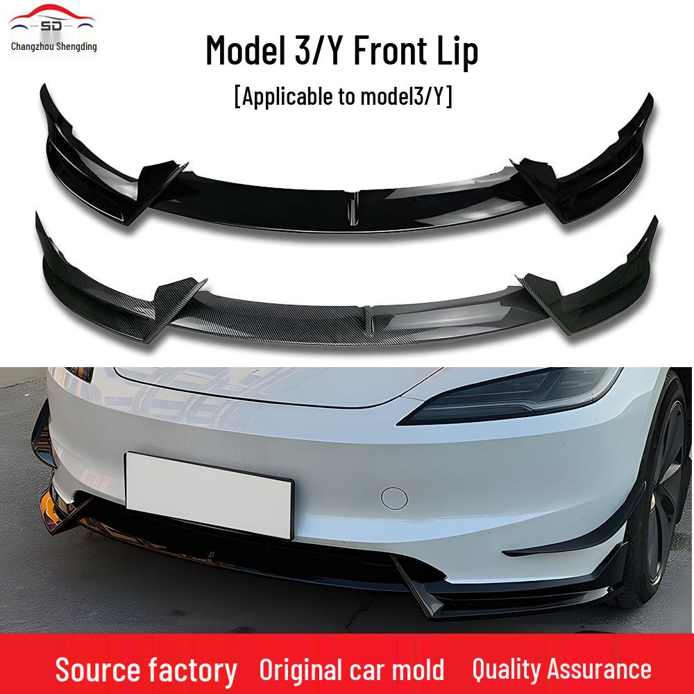 2024+ Tesla Model 3/Y Front Lip & Splitter Kit: Non-Destructive Installation, Perfect for Upgrades.