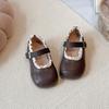 Sapatos Mary Jane de Couro com Renda para Crianças Primavera 2026 - Antiderrapantes, Sola Macia Sapatos de Princesa para Bebê