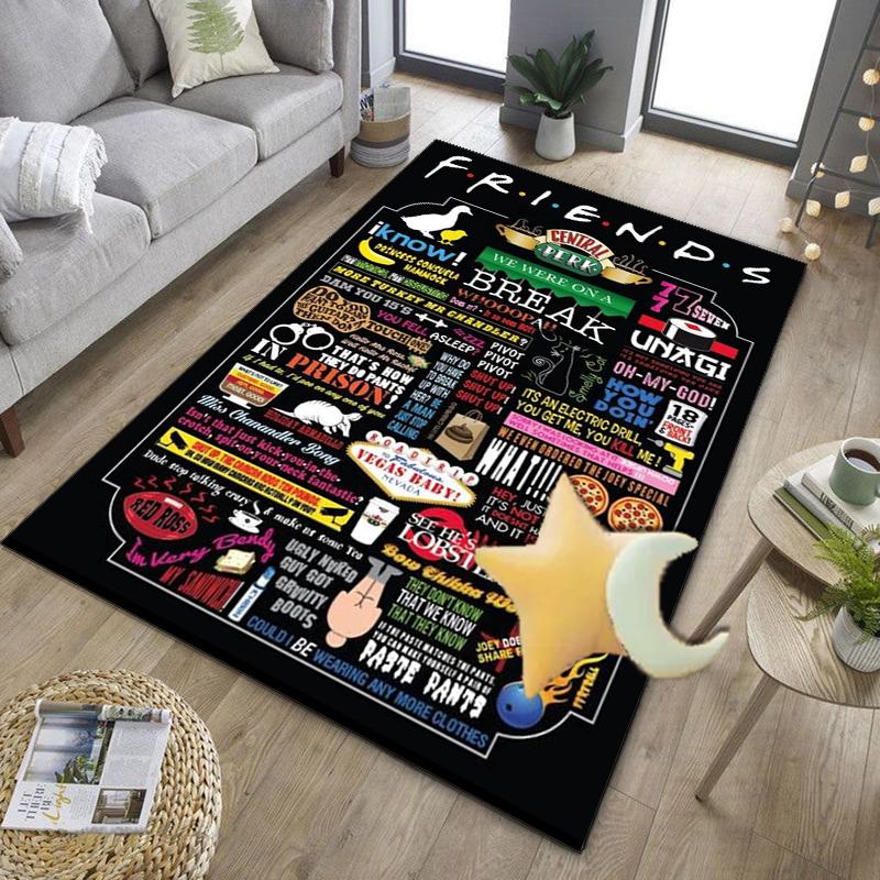 Friends Show Quotes Office Rug Chair Mat, Game Carpet, Suitable for Front Door, Bedroom, Living Room, Desk, Holiday Gift