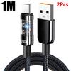 240W Superschnellladekabel USB C Schnittstelle Nylon Geflochten Transparent Typ C Hochgeschwindigkeits-Ladekabel Schnelllade-Datenkabel