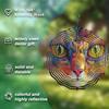 Metal Colorful Cat Wind Chime Handmade Outdoor Garden Decor Vibrant Swirling Patterns No Electricity Needed for Patio