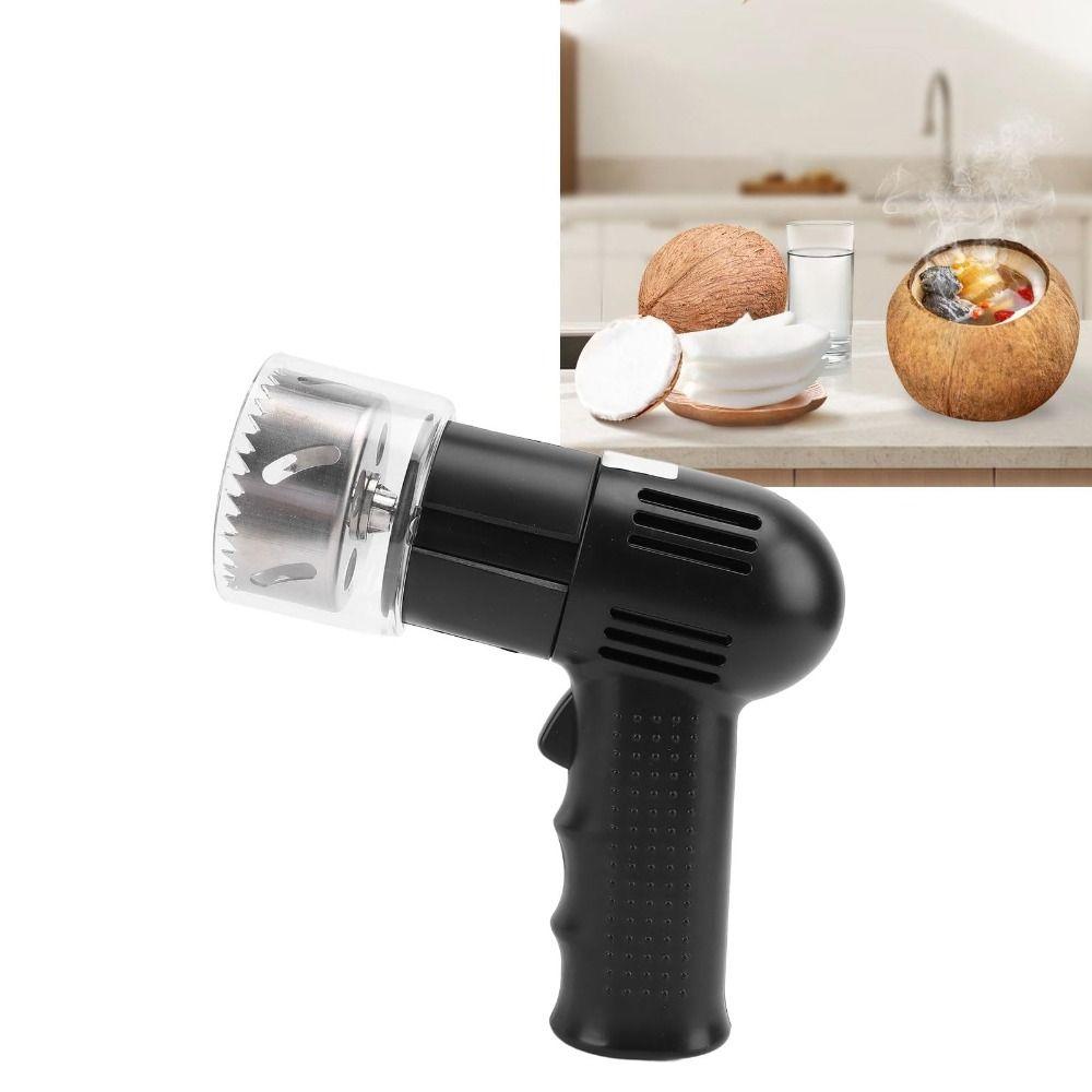 304 Stainless Steel Electric Nut Opener Portable Design Automatic Coconut Opener  Home Kitchen nero