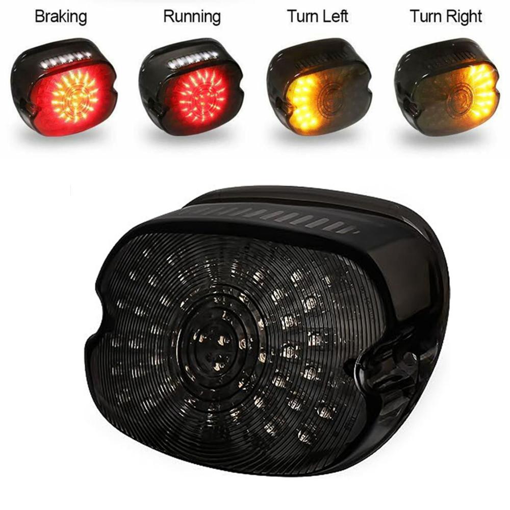 

Motorcycle Led Tail Light Rear Brake Turn Signal Smoke Tail Lamp for Harley Softail Dyna Sportster 883 1200 Road King Touring дым