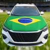 National Brazil Flag Car Engine Cover Brazilian Decoration Elastic Fabrics Truck Full Graphic Decor Bonnet Banner