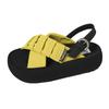 Open-toed Fashionable Yellow Woven Casual Sandals Women's 2025 Summer Breathable and Comfortable Versatile Thick-soled Heightening Beach Shoes