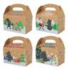 Christmas Carry Box Large Kraft Paper Candy Box Christmas Cookie Box Carry Packaging Box