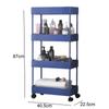 2/3/4 Layer Narrow Gap Storage Rack Shelves Organizer Open High Capacity Save Space Mobile Shelving for Kitchen Bathroom