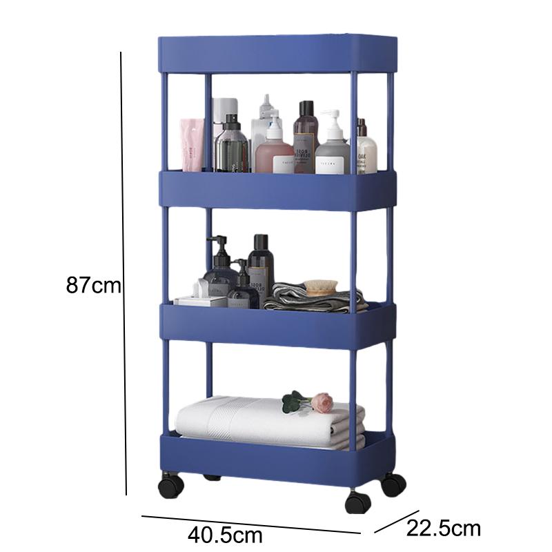 2/3/4 Layer Narrow Gap Storage Rack Shelves Organizer Open High Capacity Save Space Mobile Shelving for Kitchen Bathroom