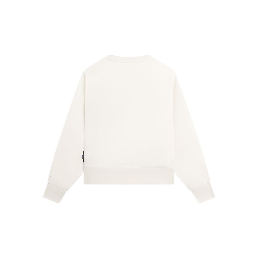 Li-Ning X Pixar Toy Story Series Rainbow Cartoon Print Plush Warm Loose Long Sleeve Sweatshirt Women Tops Off-White AWDSF34-2