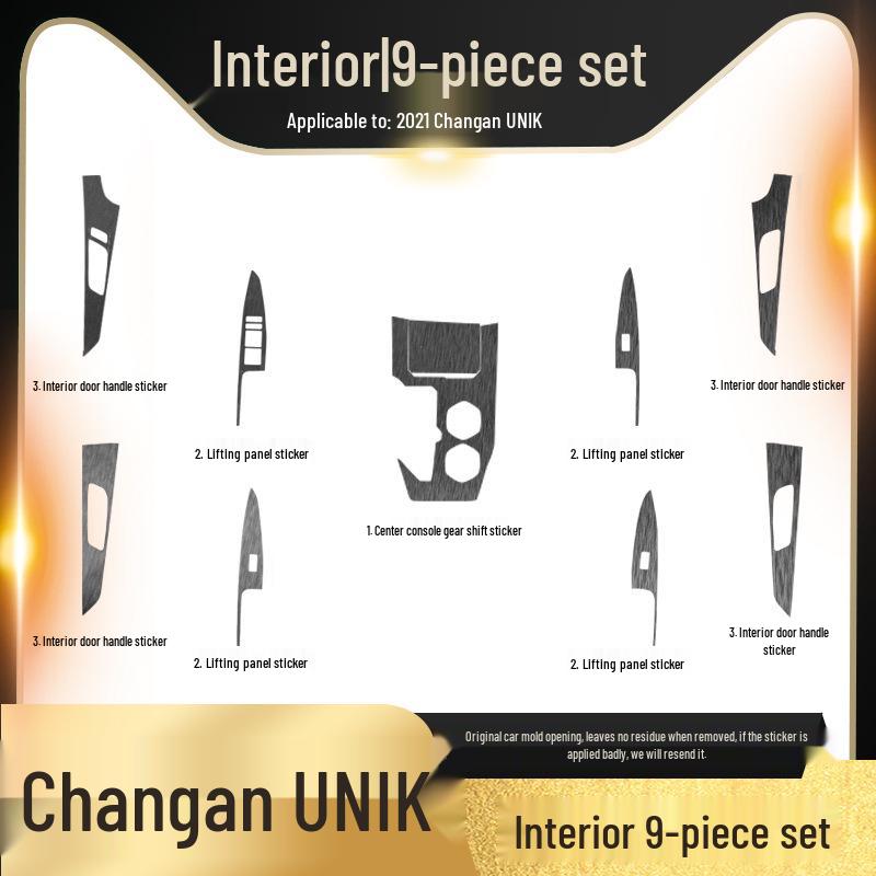 Black Warrior Car Sticker for 21-24 Chang'an UNI-K Interior Modification