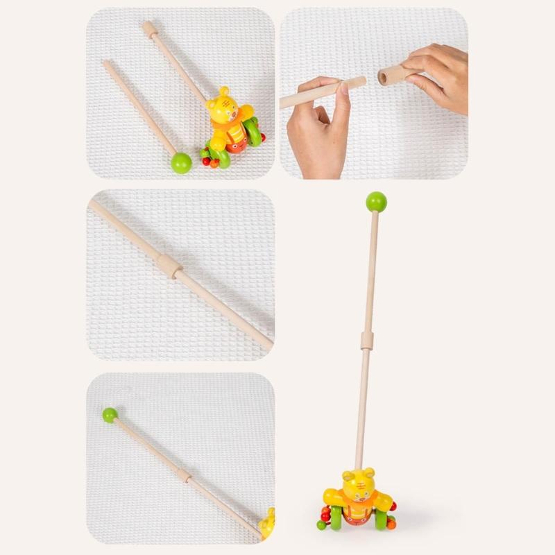 Wooden Pushing Toy For Baby Hand Eye Coordination Toy for Ages 18-36 Months Physical Development Waddling Toy