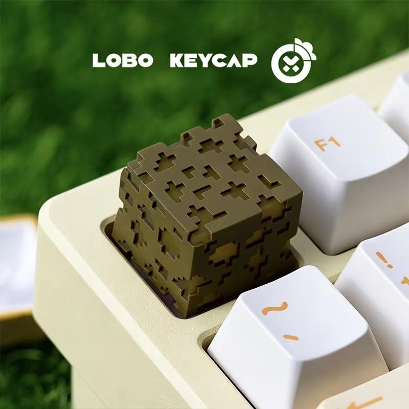 Cartoon Square My World Series Creative Keyboard Decoration Keycap Light-Transmitting Workmanship Resin Material Periphery Gifts