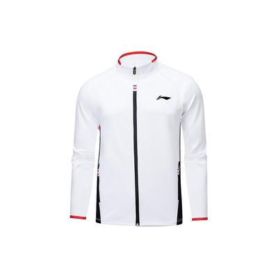 Li Ning Color Block Zip Up Stand Collar Badminton Jacket Men Jackets White AWDUA89-2