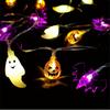 Halloween String Lights Pumpkin Bat Ghost Halloween String Lights Indoor Home Courtyard Halloween Decorative Lights