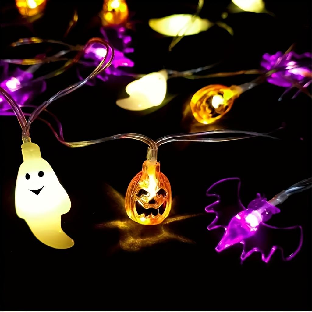 Halloween String Lights Pumpkin Bat Ghost Halloween String Lights Indoor Home Courtyard Halloween Decorative Lights