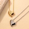 Glossy Heart Necklace - Women's Fashion, European & American Style, Non-Fading Vacuum Electroplated Clavicle & Sweater Chain.