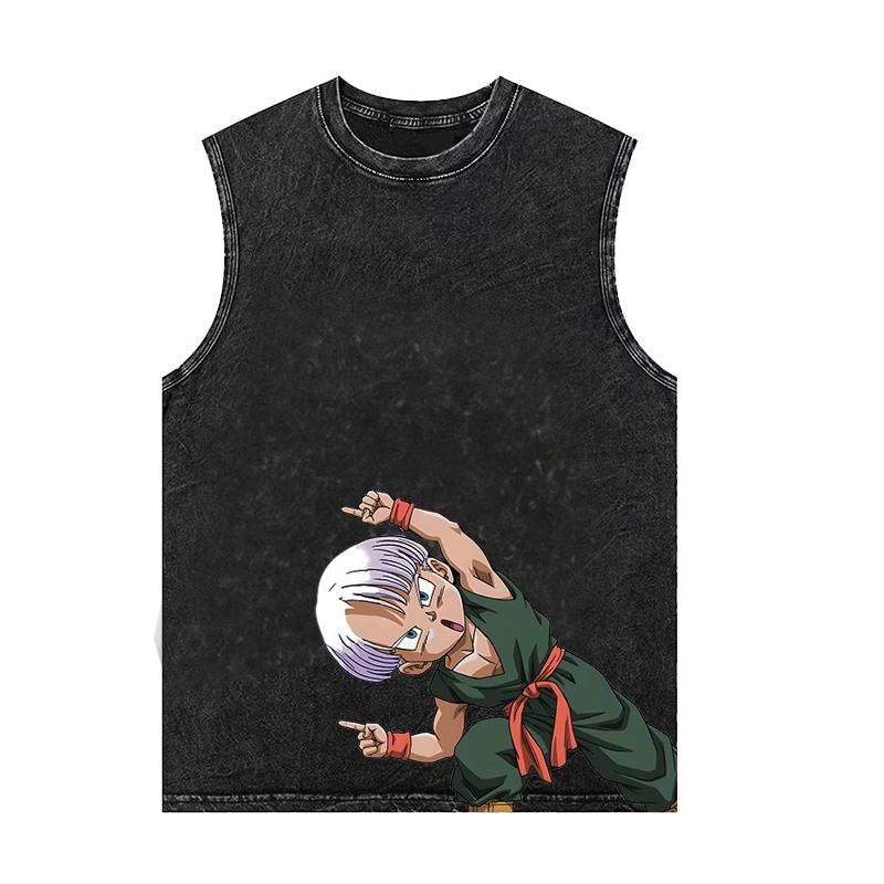 Herren Tanktops Dragon Ball Goku Saiyan Anime Print Weste Damen Übergroßes Ärmelloses T-Shirt Vintage Gewaschene Gymnastikkleidung