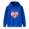 Kids Boys Girls Self Love Social Club Cherry Heart Print Pullover Hoodie Casual Long Sleeve Sweatshirt For Children