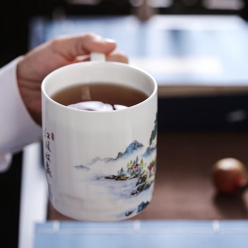 Changnan Jingdezhen Ceramic Office Tea Cup with Lid