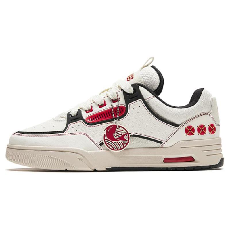 Anta AOJIE Good Things Happen Slip-Resistant Cushioning Wear-Resistant Low-Top Skateboard Shoes Women s White Red Sneakers 122418040-7 39
