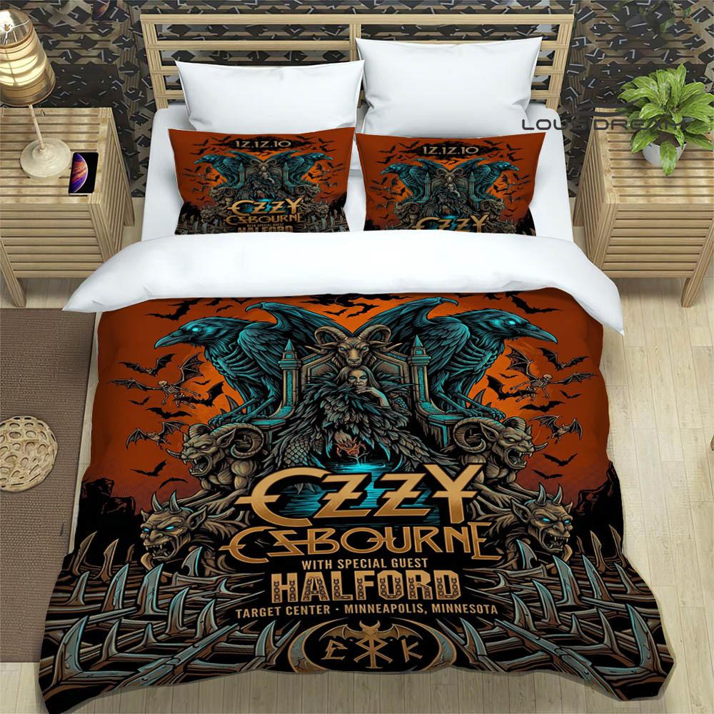 Set Biancheria da Letto Stampati Ozzy Osbourne squisito set di biancheria da letto copripiumino set piumone set biancheria da letto lusso regalo di compleanno