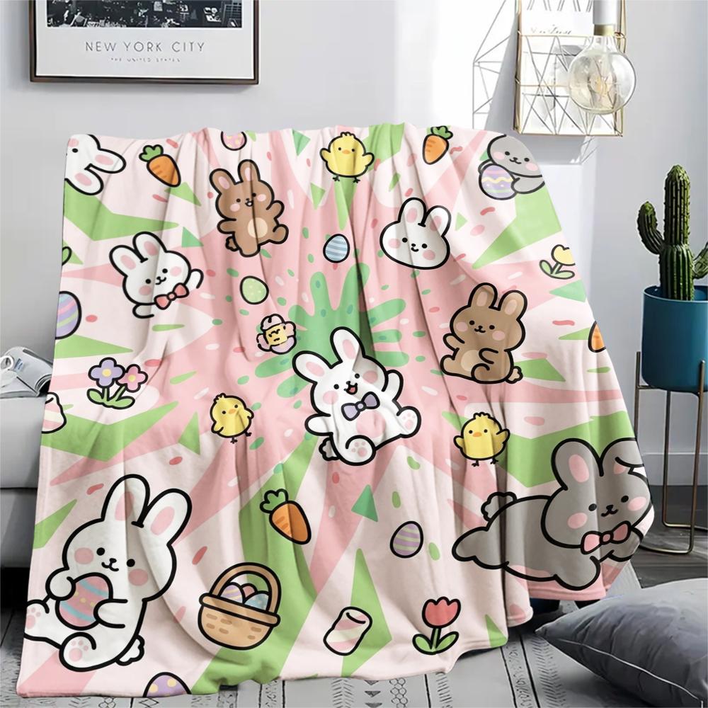 1 Stück Süße Cartoon-Print Flanelldecke, Hohe Qualität, Bequem für Alle Jahreszeiten, Heimdekoration, Wärme und Komfort, Perfekt für Weihnachtsgeschenke W47