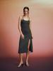 Renezmia Slit-Point Dress _ Charcoal