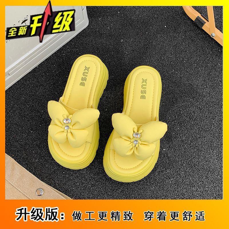 Thick-soled non-slip heightening beach sandals 2025 summer wear new popular fashionable muffin fairy wind cool slippers