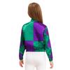 Girls Horse Riding Costume Long Sleeve Color Block Zipper Jacket Patchwork Design Halloween Dress Up