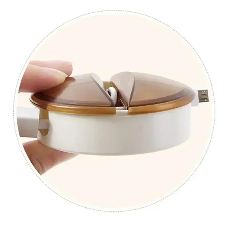 1ks Zatahovací navíječ kabelů Přenosný kulatý úložný navíječ kabelů 4 barvy Flexibilní organizér kabelů Pro sluchátka / nabíječku