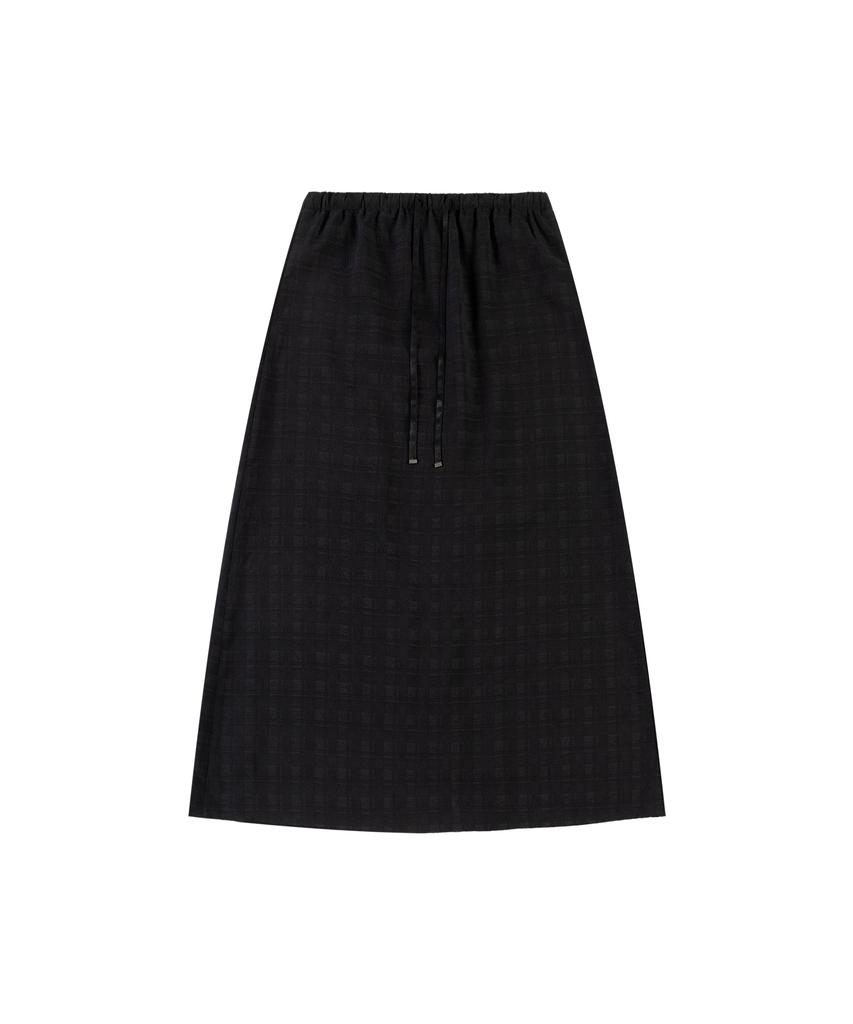 Banwonateullie P3298 Maxi Check Skirt_Black