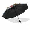 1pc Nautical Anchor Lifebuoy Umbrella with Plastic Handle,Suitable for All Seasons UmbrellaPT502