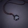 New Fashion Black Obsidian Pendant Necklace Obsidian Star Pendant Lucky Love Crystal Jewelry With Free Rope