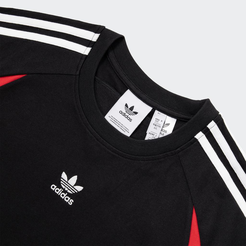 Adidas Originals Archive Tee Ss Striped Print Sports T-Shirt Men Tops Black Light-Crimson JM7283