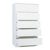 White Dresser Dresser, Bedroom & Chests of Drawers, Tall with Shelf Vertical Standing Chest 6 Wood Large for Closet,
