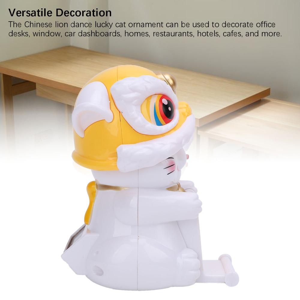 2.56x3.11x3.94in Solar Lucky Cat Ornament Cultural Style Cat Figurine  Car Interior Decor