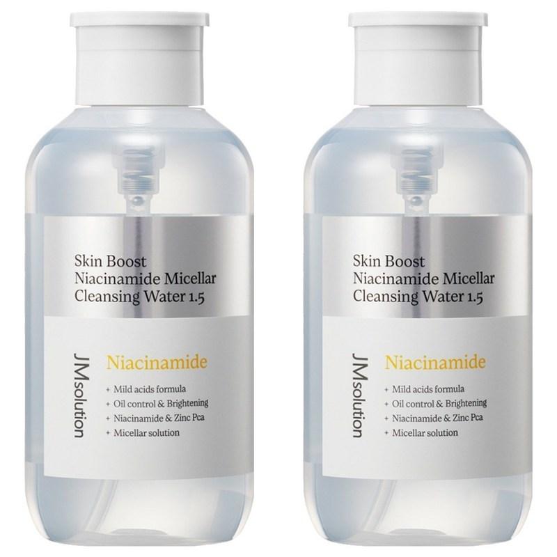 JM Solution Skin Boost Niacinamide Micellar Cleansing Water 1.5", 500ml, 2 Pcs