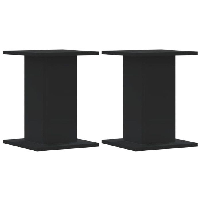 Speaker Stands 2 Pcs Black Engineered Wood