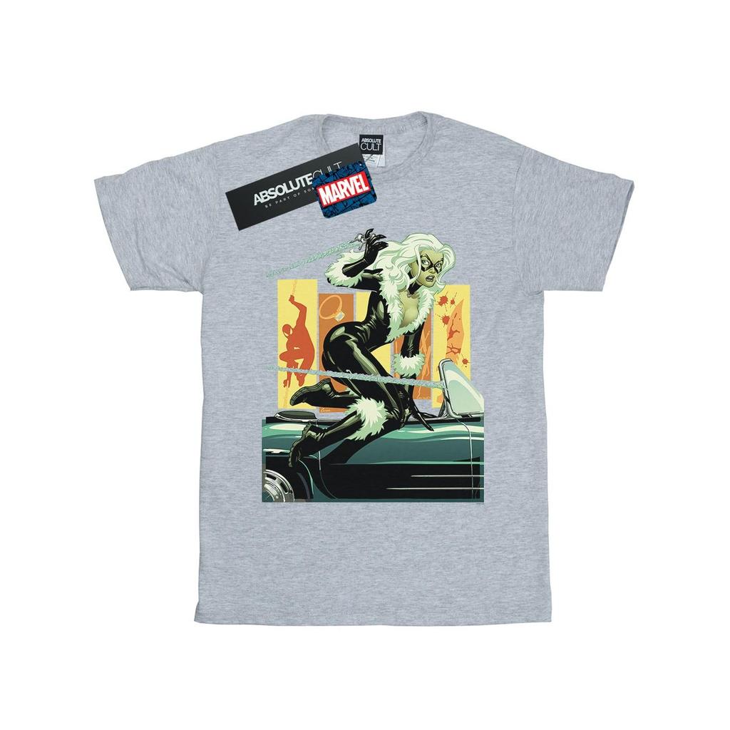 Marvel Mens Black Cat Car T-Shirt