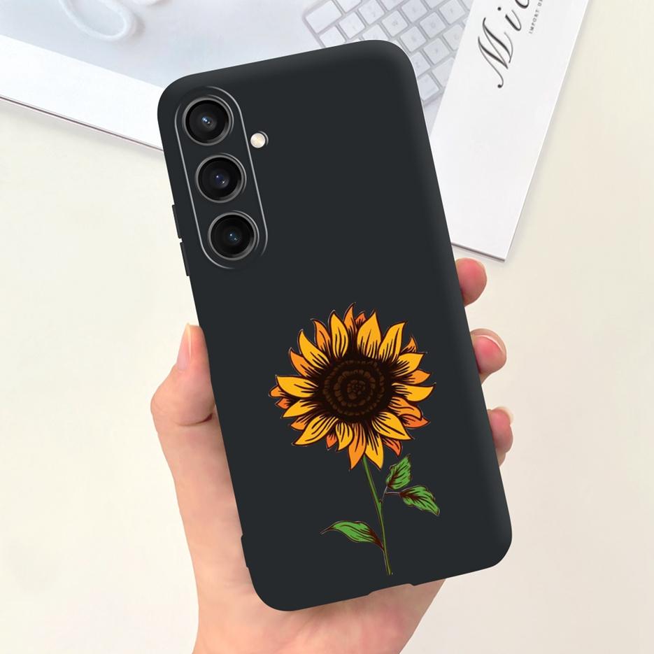 For Samsung Galaxy A55 Case Pretty Cartoon Girls Sunflower Cover Soft TPU Phone Case For Samsung A15 A25 A35 A55 5G Fundas Coque