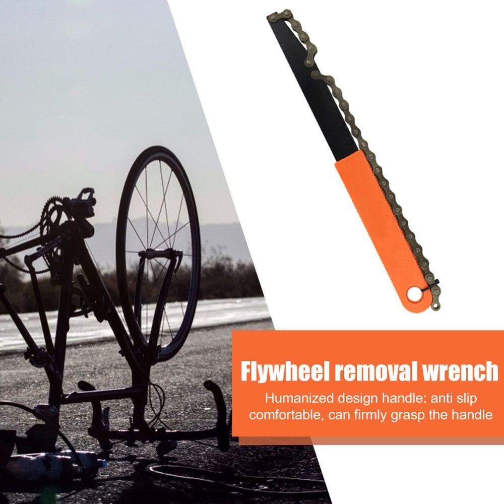 

Sprocket Freewheel Remover Flywheel Disassembly Wrench Bicycle Freewheel Wrench Bike Chain Whip чёрный/оранжевый