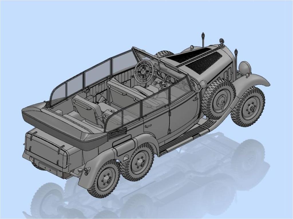 ICM 1/35 Scale German Army G4 High-ranking Officer's Car, 1939, with Figure, Plastic Model Kit 35531