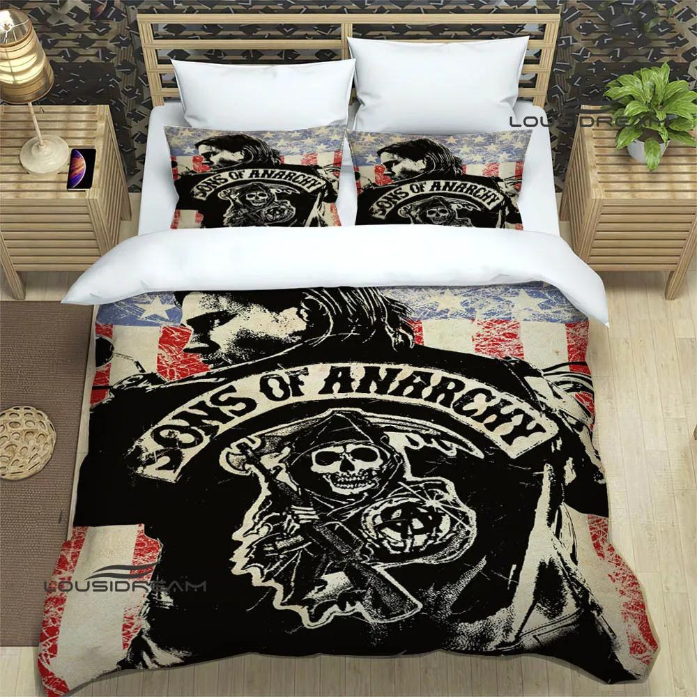 Sons of Anarchy Retro Printed Bedding Sets Exquisite Supplies Set Duvet Cover Bed Comforter Set Bedding Set Luxury Birthday Gift
