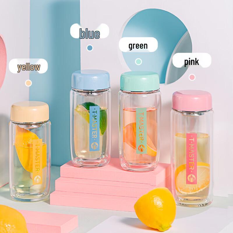 FUGUANG Double-Wall Glass Tea Infuser Bottle